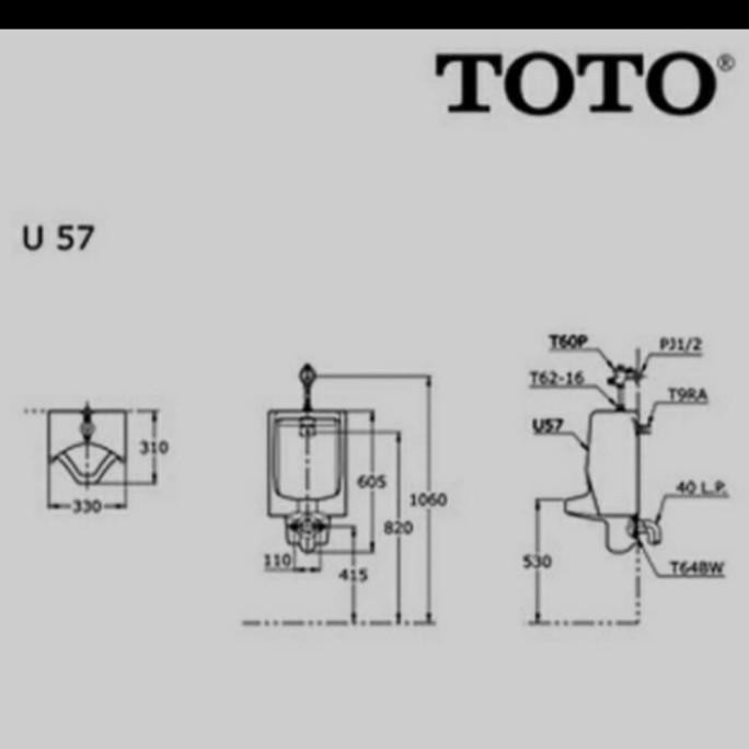 Urinoir Toto U57M Fullset !! Ready