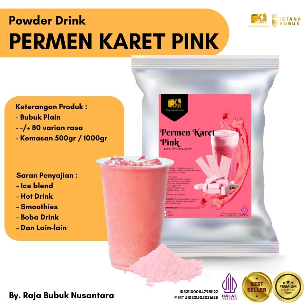 

Bubuk Minuman Rasa Permen Karet Pink Viral Powder Drink Reguler Cotton Candy Pink