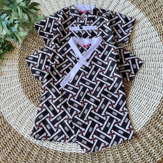 Couple Blus Batik Anak Dan Kemeja Batik Anak Pagaran Kimono Hitam Putih Couple Blus Batik Anak Perem