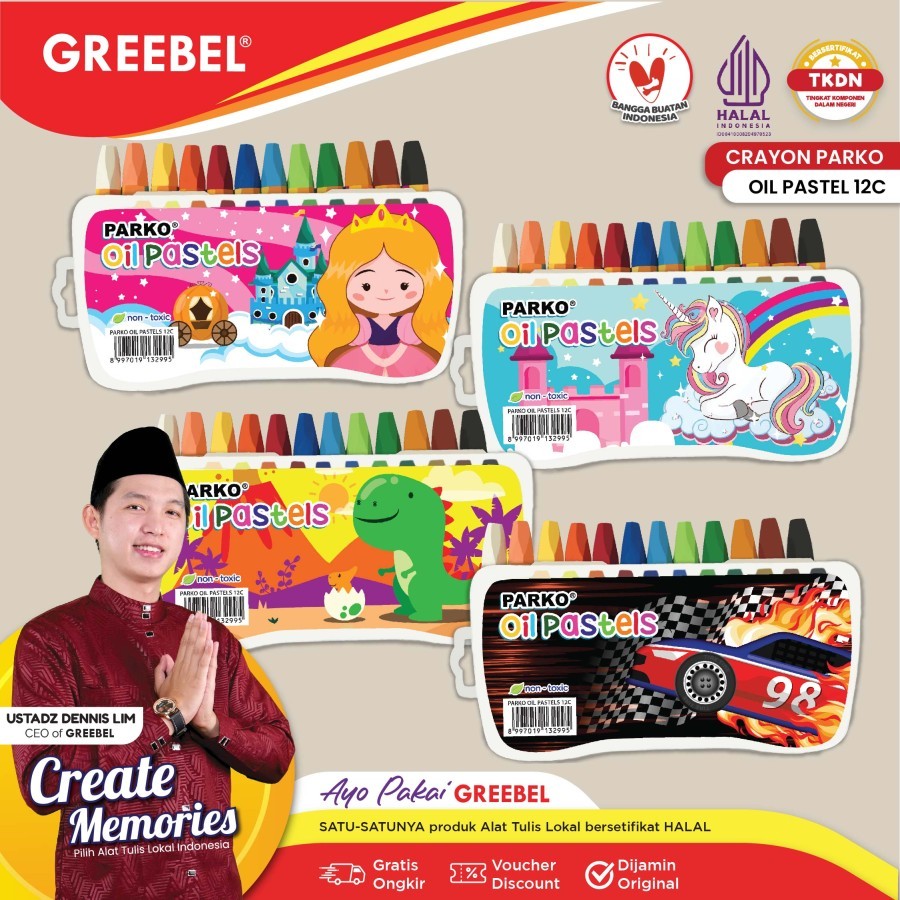 

Parko Crayon Krayon KIDS OIL PASTEL 12 Warna / Crayon Parko / Krayon 12 Warna / Non toxic