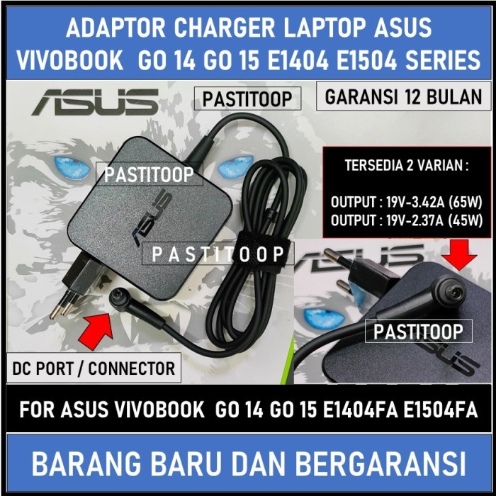 Adaptor charger asus vivobook go 14 go 15 e1404fa e1504fa baru