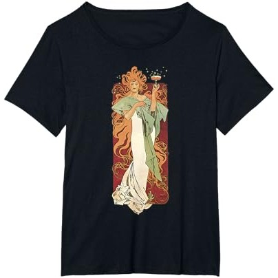 Kaos Vintage Champagne Art Nouveau oleh Alphonse Mucha |7T1MxFno|