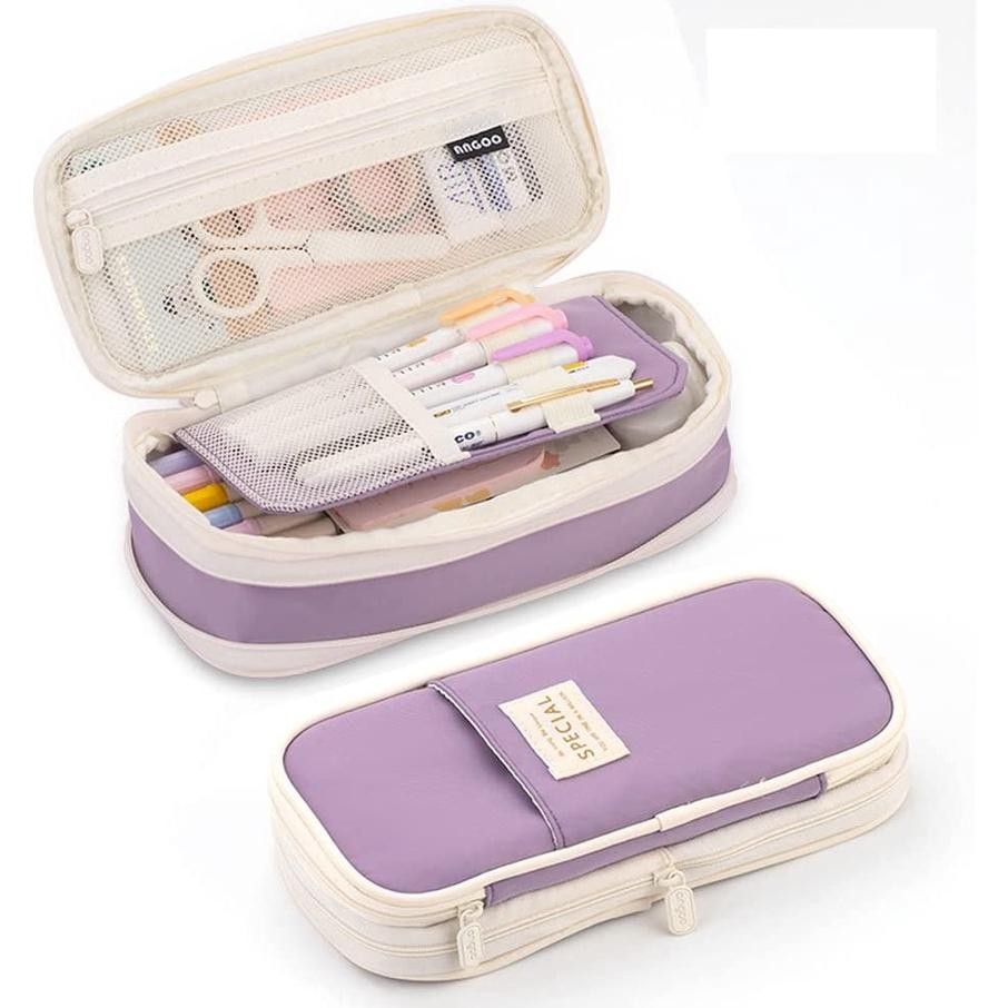 

Terlaris Angoo Kawaii Pencil Cases Large Capacity Pencil Bag Pouch Holder Box For Girls Office Student Stationery Organizer School Supplies Sale