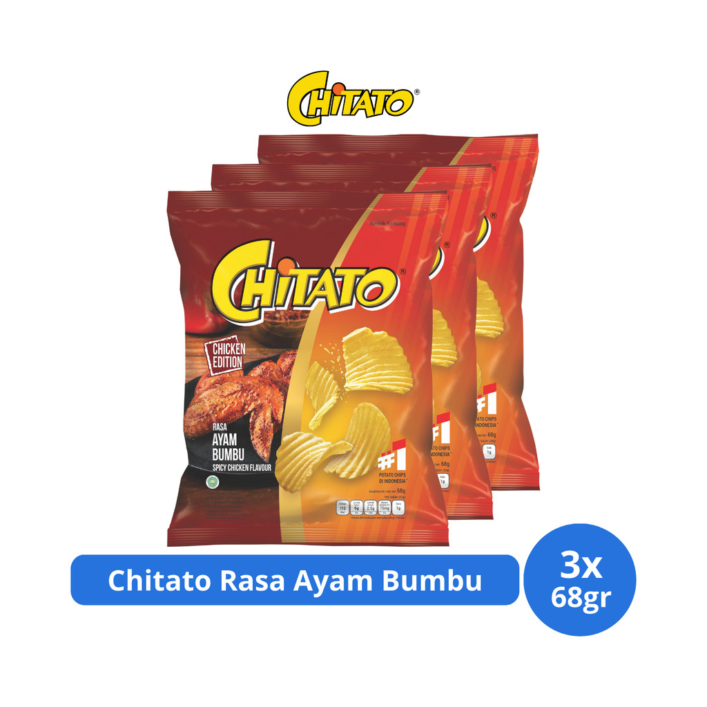 

Chitato Keripik Kentang Rasa Ayam Bumbu 68gr x 3 pcs