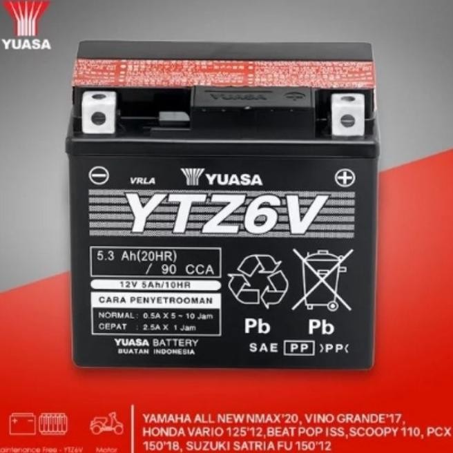 Aki Motor Nmax New 155 Connected Non Abs Lexi Yuasa Ytz6V