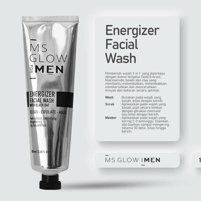 Ms Glow For Men Energizer Facial Wash - Sabun Cuci Muka Pria