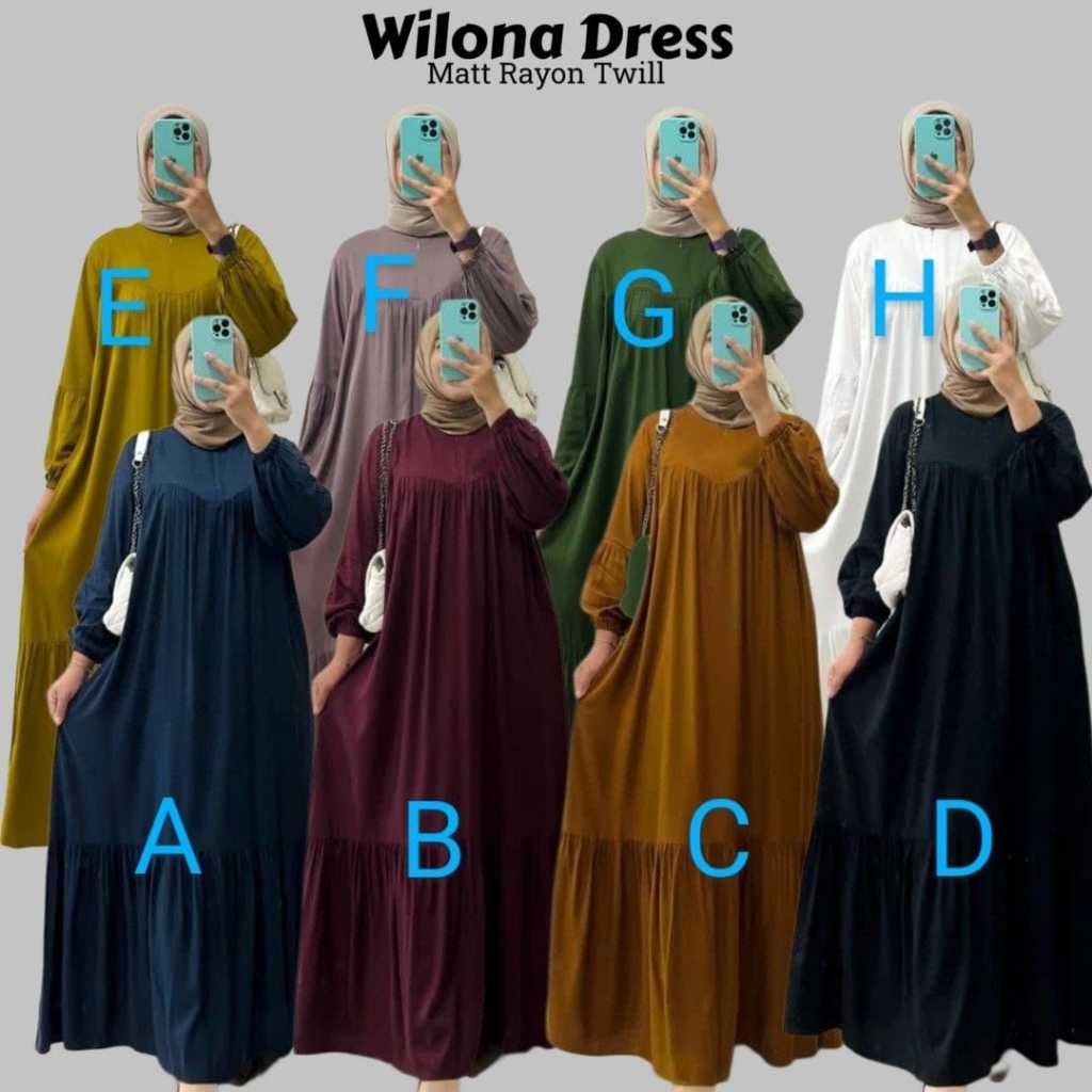 Wilona Dress Polos / Gamis Wilona Polos