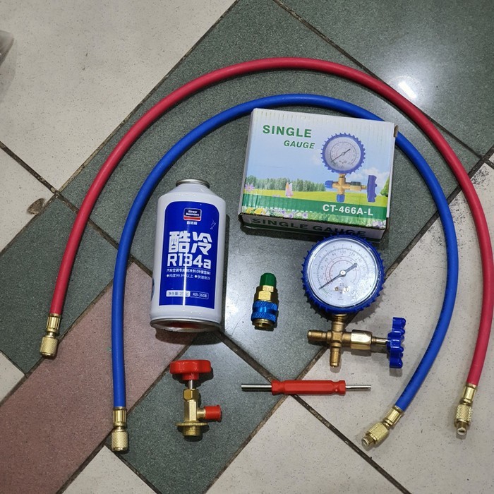 PAKET LENGKAP FREON ISI R134A ALAT PENGISI FREON KULKAS KOMPLIT R134A