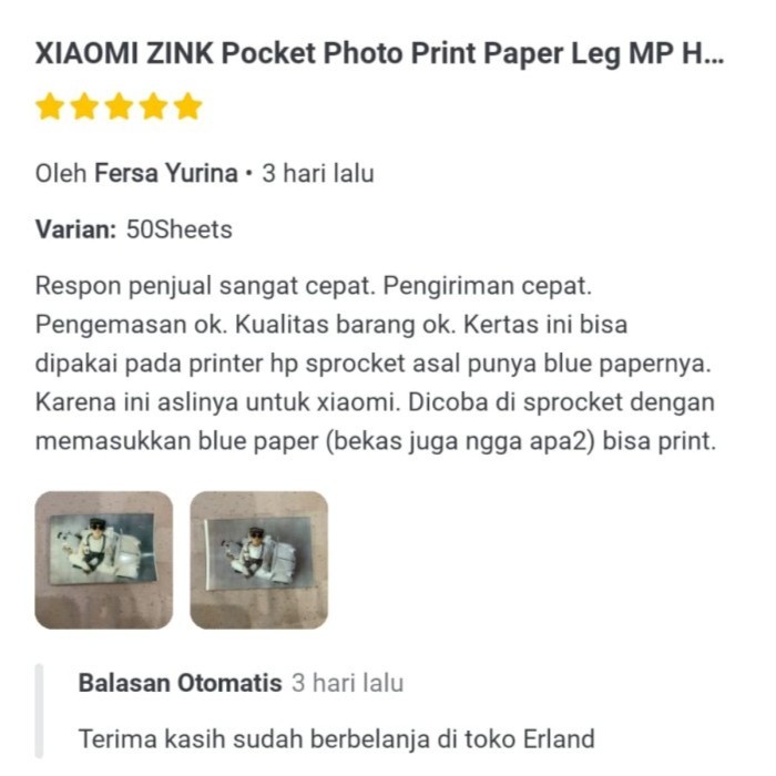 

ZINK Poet Printier Self-adhesive Photo Print r Leg MP