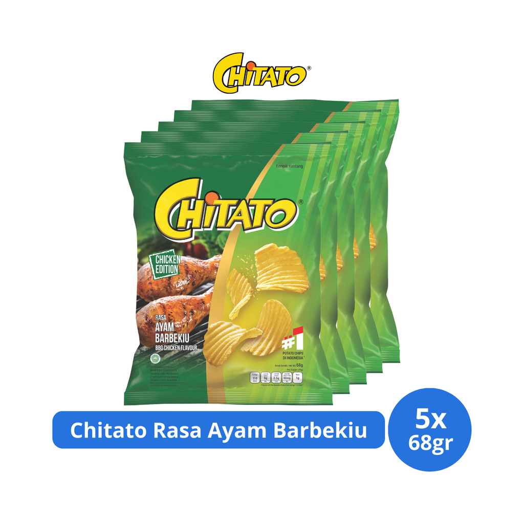 

Chitato Keripik Kentang Rasa Ayam Barbekiu 68gr x 5 pcs