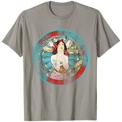 Kaos Alphonse Mucha Vintage Kaos Dewi Art Nouveau |L7wBT8q0|