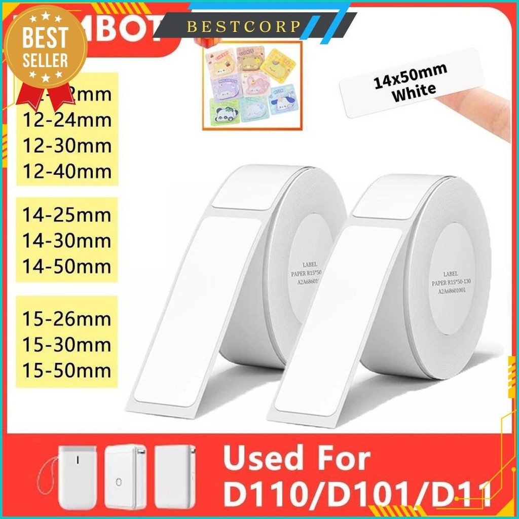 

Niimbot D110 Mini Portable Thermal Printer White Sticker Waterproof Paper Adhesive Label White Anti-Oil For D11 D101 D110 Bisa Cod