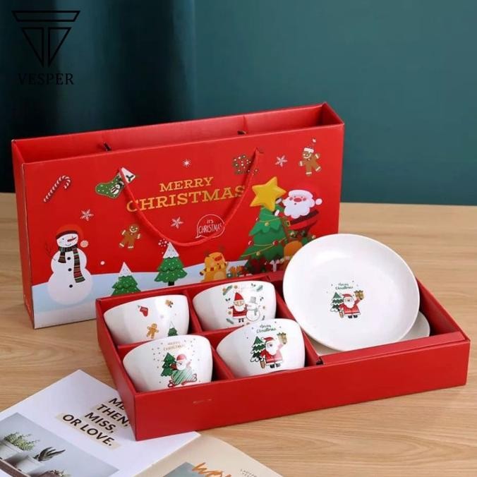 

hampers christmas bowl gift box set kado natal piring mangkok keramik SMD