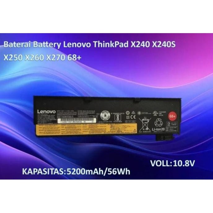 Baterai Battery Lenovo Thinkpad X240 X240S X250 X260 X270 68+ Baru!!