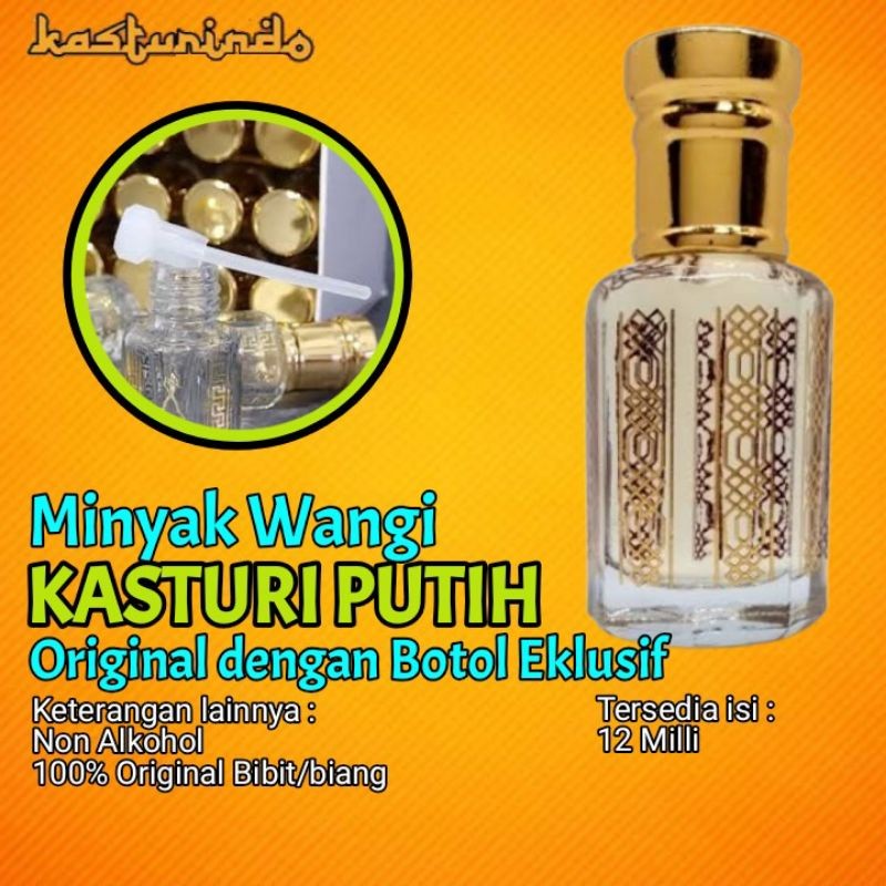 Bibit Biang Parfum Minyak Wangi Kasturi Putih Abyad Misk Oud Original 12 Milli ML Asli Kental