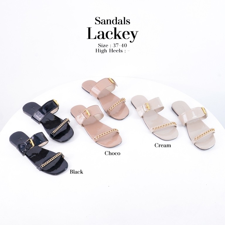 Sandal Wanita Kekinian Deliwafa - [Sandal Wanita] Lackey Sandal