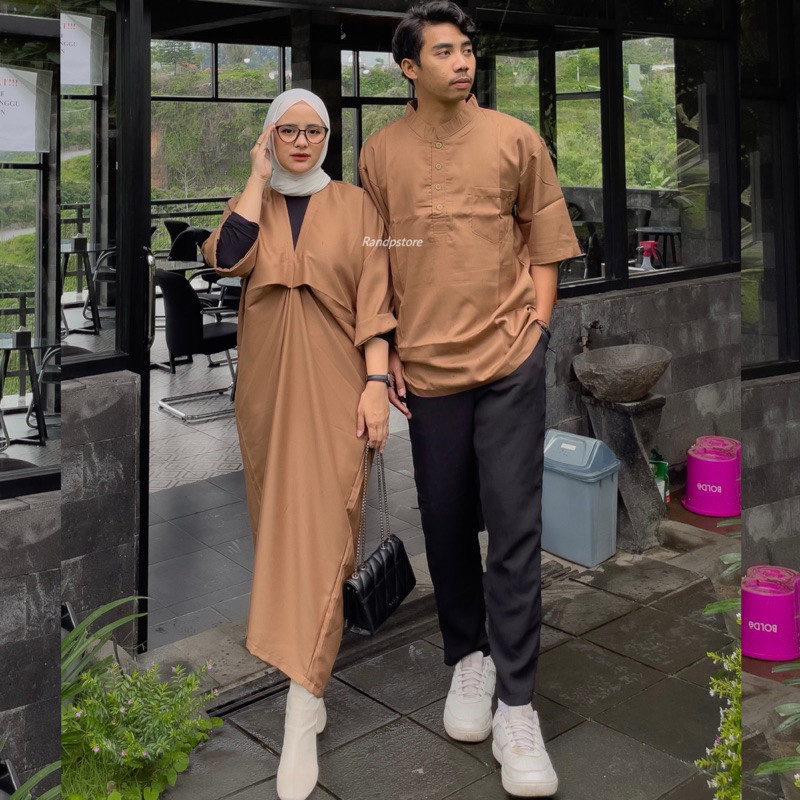Gamis Wanita Terbaru Myesha Couple Kaftan casual BAJU PASANGAN WANITA KOKO + GAMIS/ BAJU COUPLE