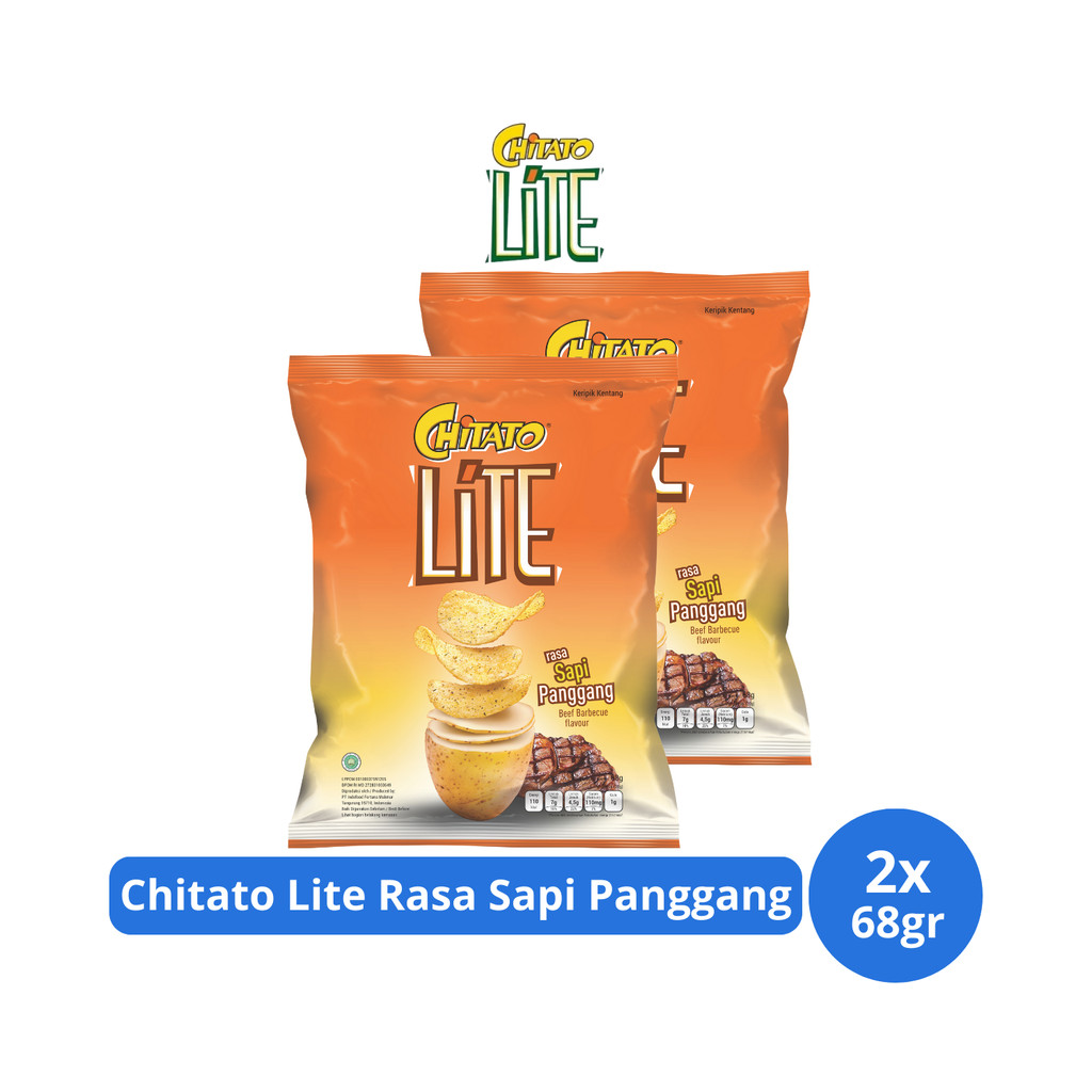 

Chitato Lite Keripik Kentang Rasa Sapi Panggang 68gr x 2 pcs