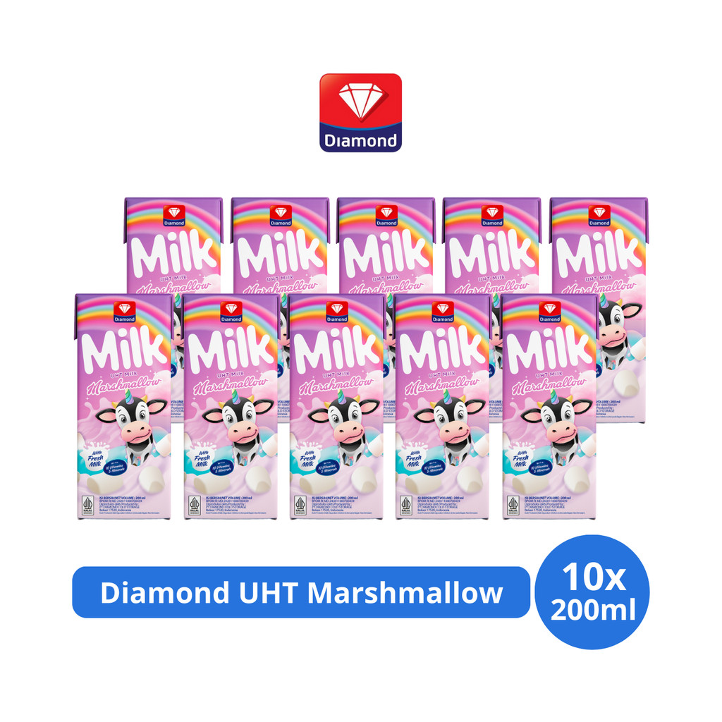 

Diamond Milk Susu UHT Marshmallow 200ml x 10 pcs
