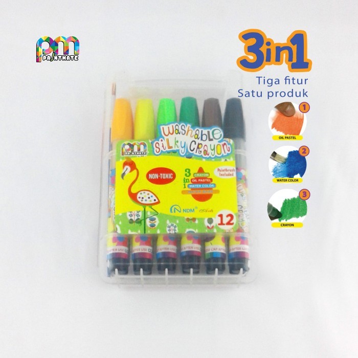 

Produk Ready NDM Silky Crayon 12warna / Krayon Halus 12warna