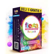 KONDOM FIESTA FUN PACK - 6 PCS BERGERIGI TIPIS MIX BERBAGAI AROMA RASA [PRODUK ORIGINAL]