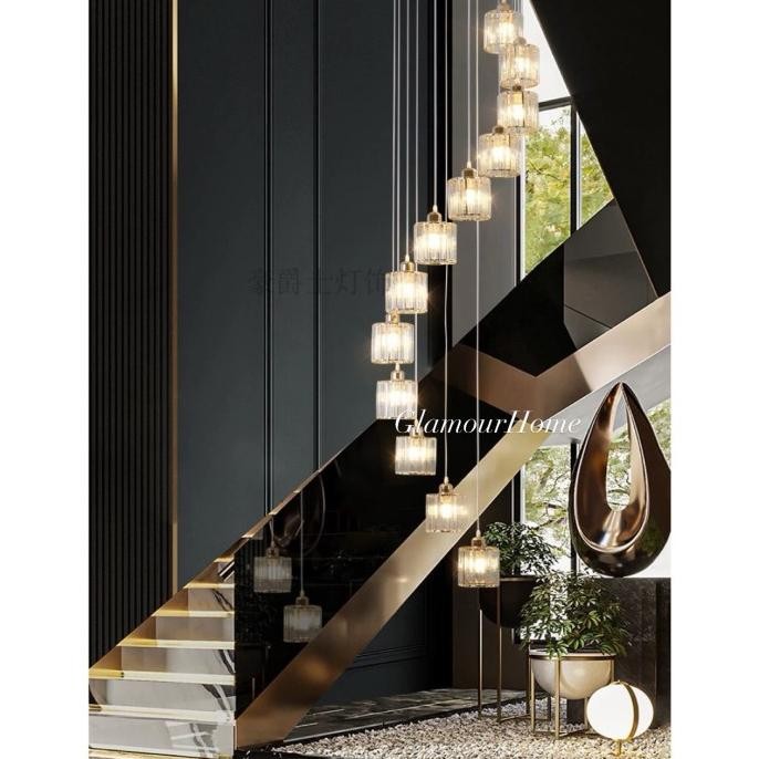 Terbaru Lampu Gantung Void Tangga Minimalis Kristal / Lampu Gantung Kristal Tangga
