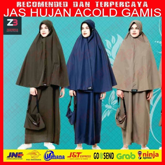 Jas Hujan Gamis Syar'I Acold Untuk Muslimah Baru