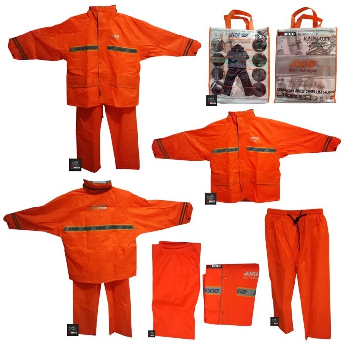 Jas Hujan-Raincoat Axio Europe Type 882-A Silver Series/ Orange Baru