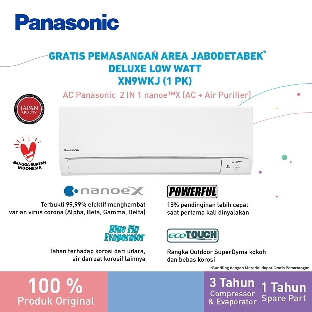 Panasonic CS/CU-XN9WKJ AC & Purifier - Low Watt + Nanoe-X [1 PK]