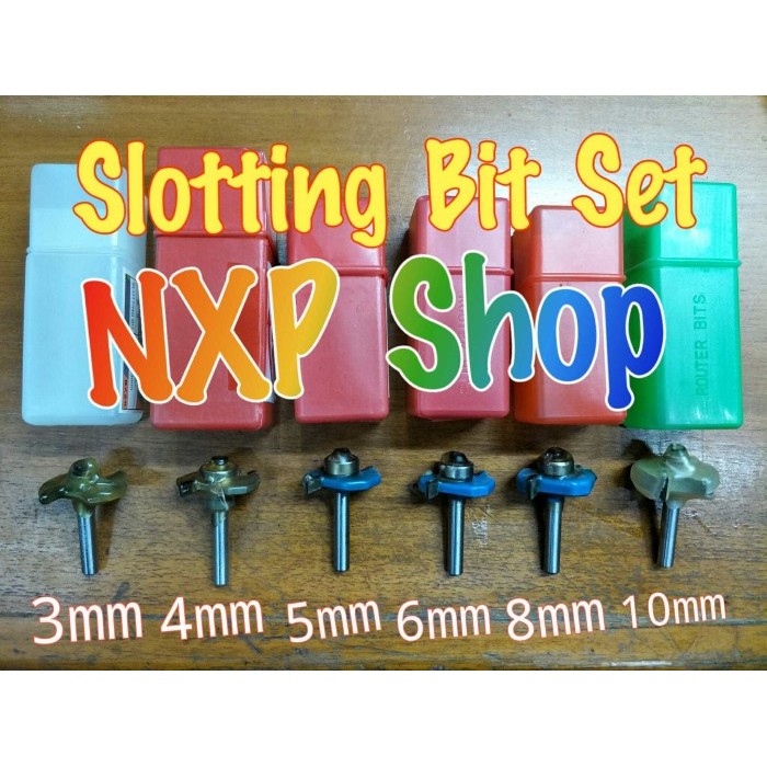 Promo!! Slotting Bit Set / Router Bits Set / Mata Router Set / Profil Kayu Set