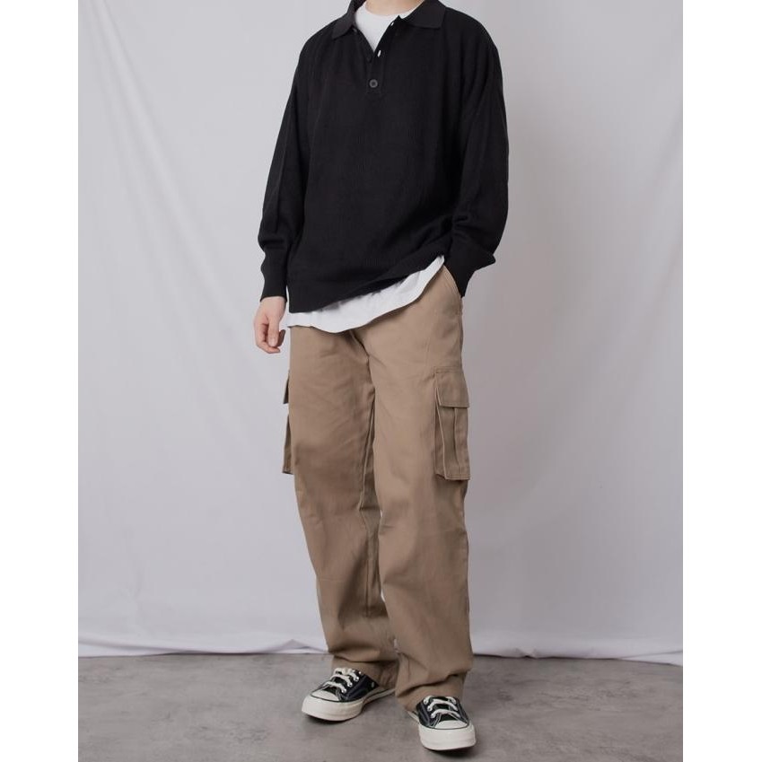 Jual Knit Rugby Shirt Black