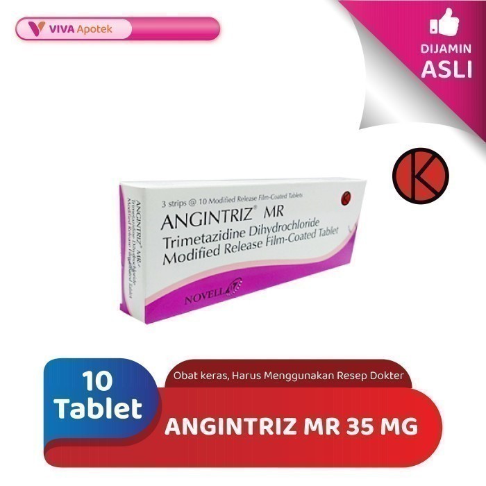 Angintriz MR 35 mg / Trimetazidine / Hipertensi (10 Tablet)