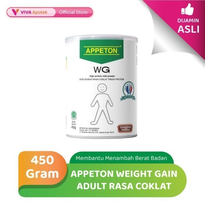 

Appeton Weight Gain Adult Penambah Berat Badan Rasa Coklat (450 Gram)