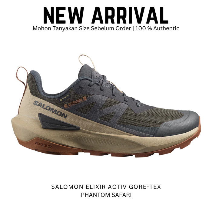 SALOMON ELIXIR ACTIV GORE-TEX PHANTOM SAFARI SEPATU HIKING GUNUNG ORIGINAL 100 %