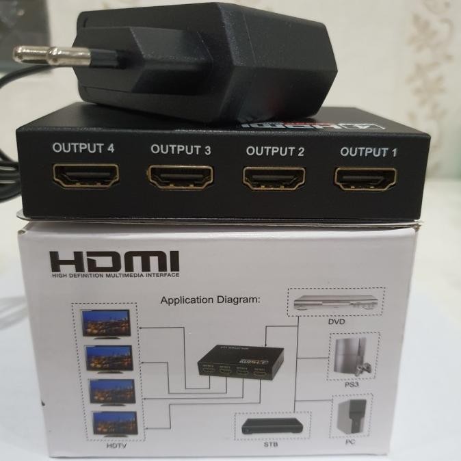 HDMI SPLITTER 4PORT 4K ( PARALEL 4TV) ORIGINAL DAN TERPERCAYA