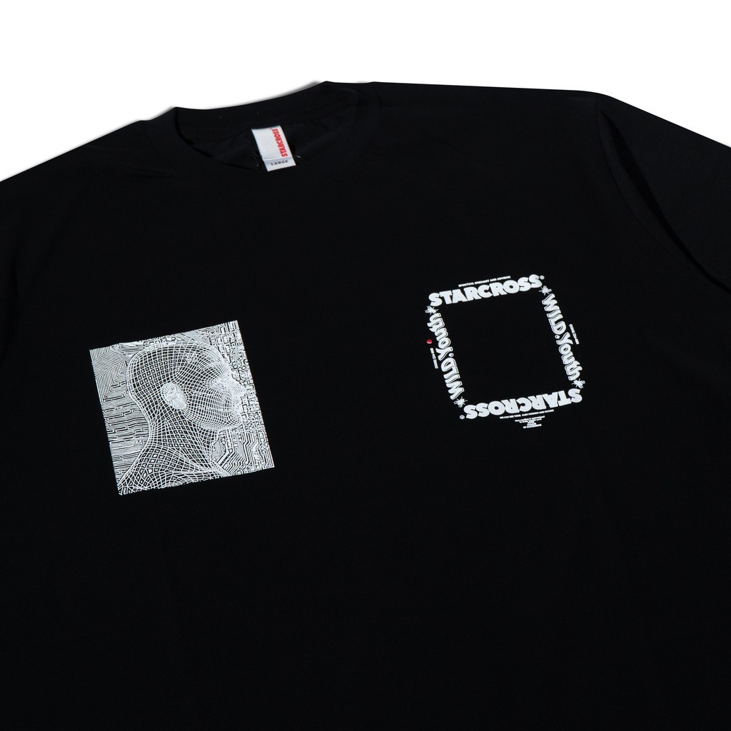 STARCROSS Kaos Pria - BLUE PRINT - Black