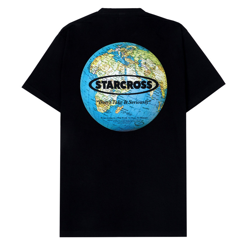 STARCROSS Kaos Pria - SERIOUS GLOBE - Black Baju Kaos