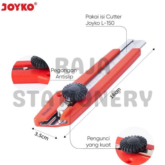 

Joyko Cutter Besar Pisau Potong Pemotong Kertas Silet L-500 [12Pcs]