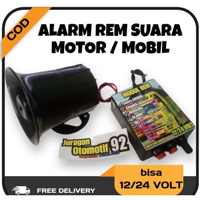 Stok Alarm Rem Truk / Modul Rem Suara Bus / Modul Rem Suara Rem Angin 12/24 Volt Hemat