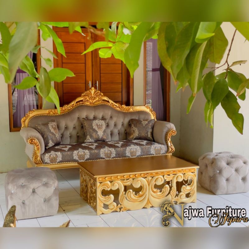 SET SOFA TAMU UKIR SOFA TAMU MEWAH KURSI SOFA MEWAH GOLD LIXURY