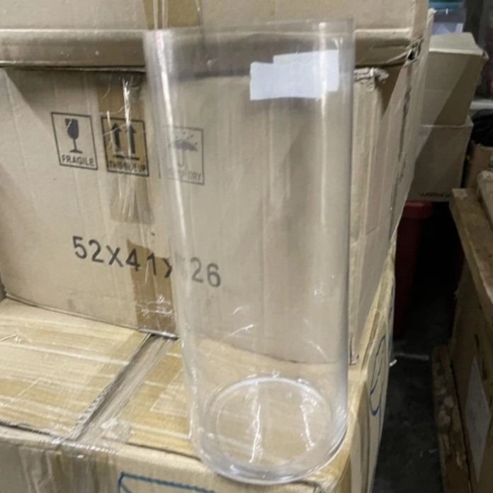 VAS BUNGA KACA TINGGI 30CM LEBAR 12CM