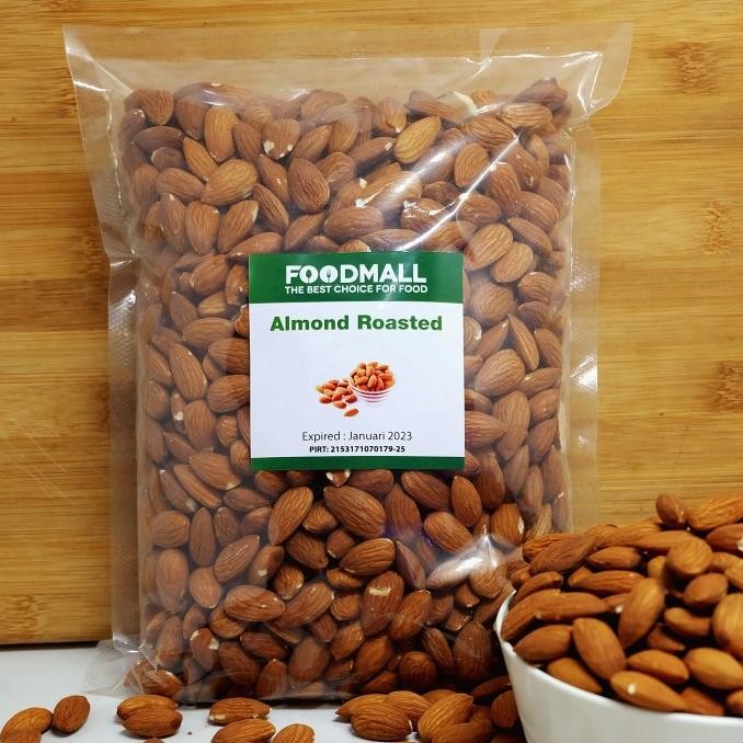 

almond roasted 1 kg / almond panggang utuh / kacang almond TT