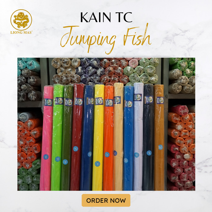 KAIN TETORON TC JUMPING FISH ROLL WARNA MUDA