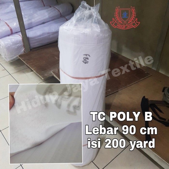 Kain Tetoron TC Poly B Lb 90 cm @200 yard Putih kain spanduk kafan