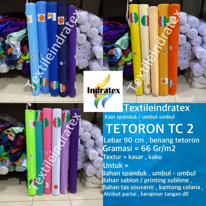 KAIN TETORON TC2 TC 2 KM LEBAR 90 CM spanduk komputer lukis kantong