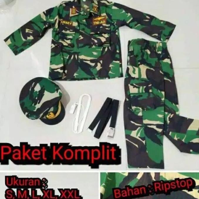 Seragam TNI Anak Karnaval Tentara Kostum TK pocil/Baju Tni Anak Laki Laki PNK