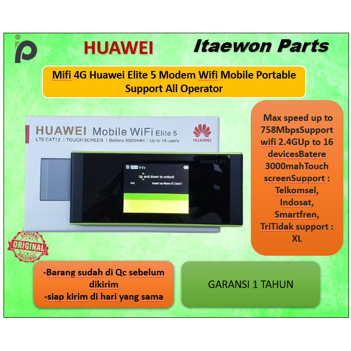 Mifi 4G Huawei Elite 5 Modem Wifi Mobile Portable Support All Operator