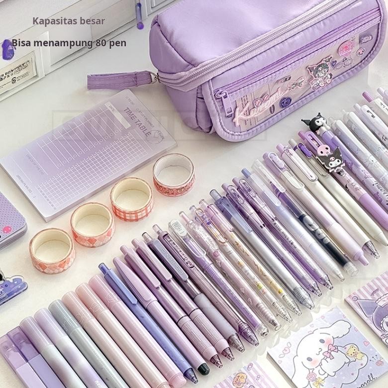 

fj-44 Penjual LokalPencil Cases Large Capacity Pencil Bag Pouch Holder Box for Girls Office Student Stationery Organizer School Supplies Tempat Kosmetik Bag Viral