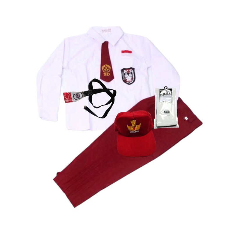 

Seragam Sekolah Setelan Super Lengkap Seragam Sekolah SD Laki BAJU PANJANG CELANA PANJANG