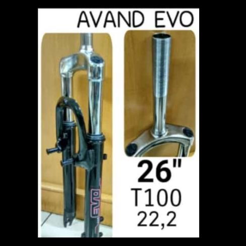 Garpu Fork Sepeda Mtb United Evo 26" Inch Standar Suspensi Shock-Hitam  Ready